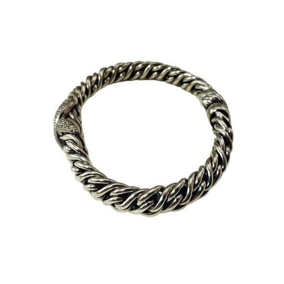 David Yurman Sterling Silver and Diamond Lyrica Bracelet #17078 - Picture 2 of 7
